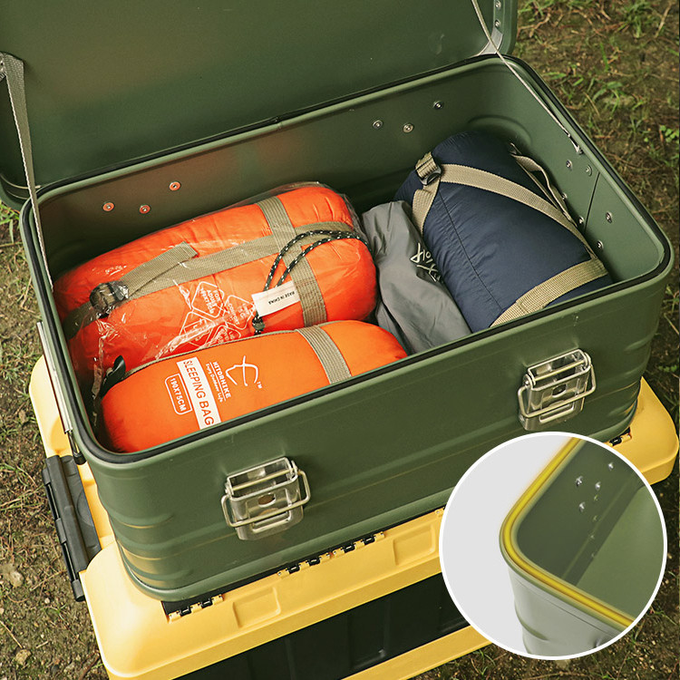 Cajas de almacenamiento de aluminio para acampar al aire libre