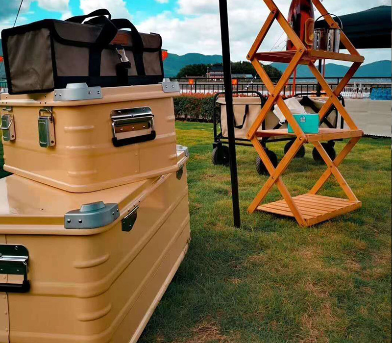 Cajas de almacenamiento de aluminio para acampar al aire libre