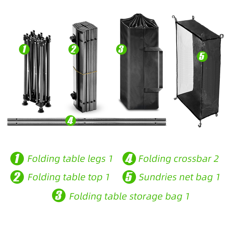 Mesa plegable para acampar al aire libre con bolsa de transporte
