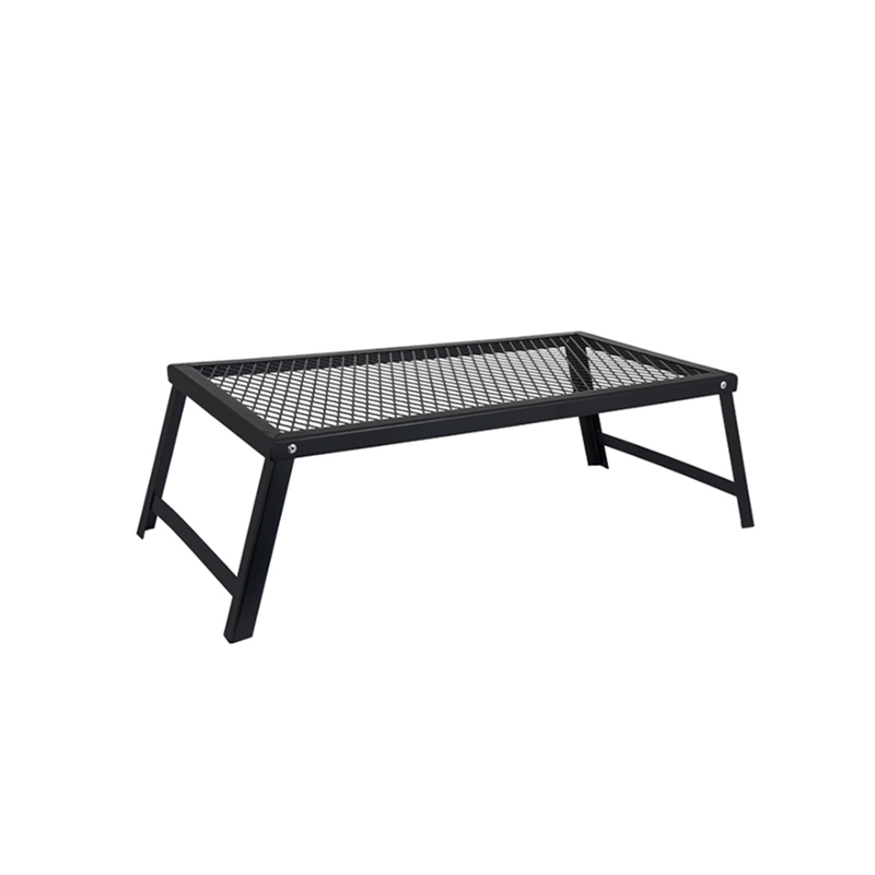 Mesa de picnic plegable para exteriores con rejilla de hierro