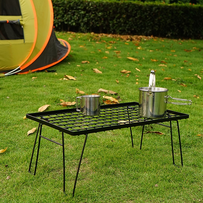 Mesa plegable de rejilla para picnic y acampada
