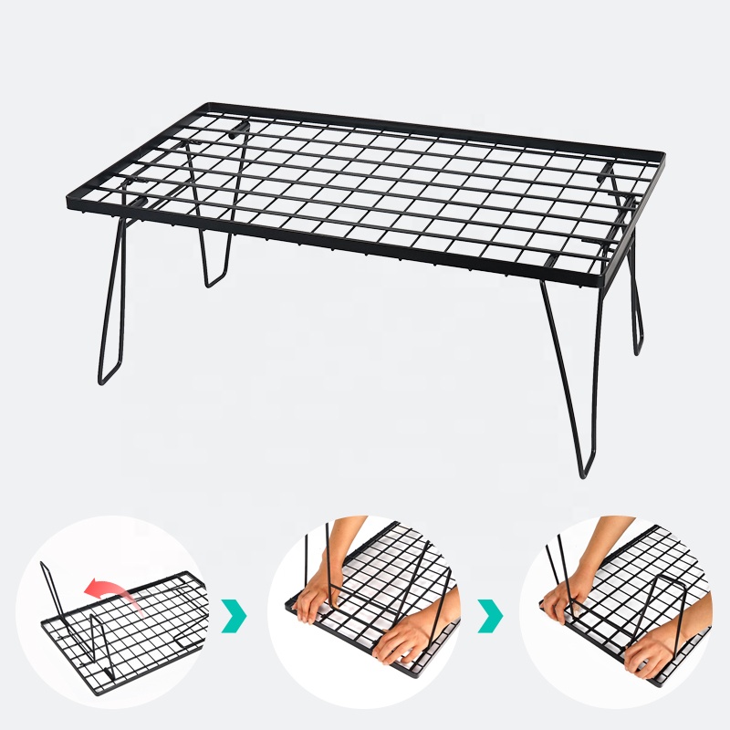 Mesa plegable de rejilla para picnic y acampada