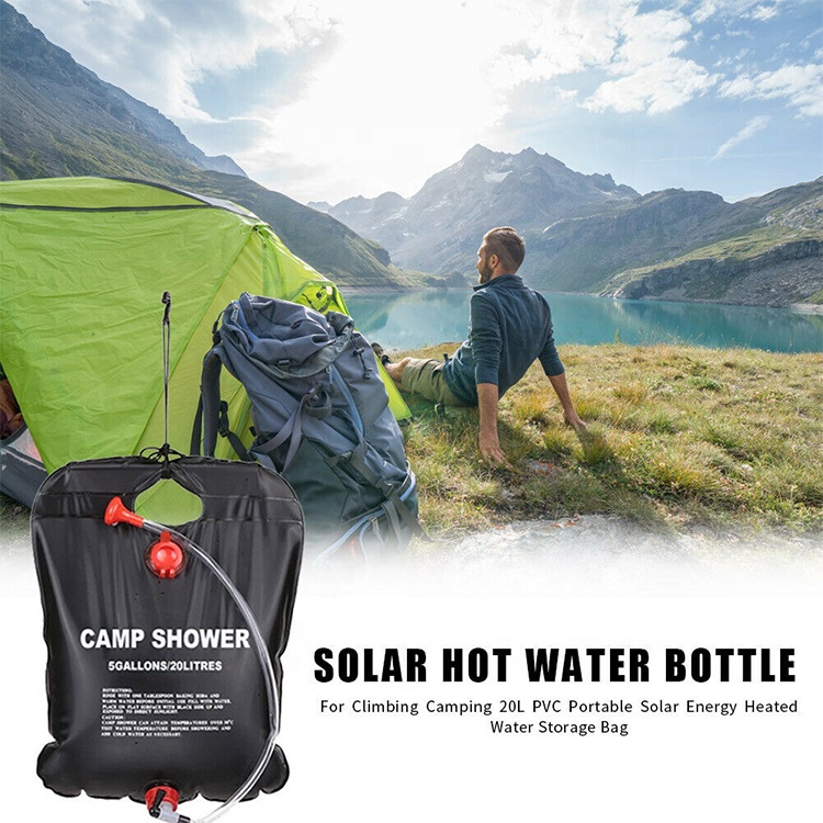 Bolsa de ducha portátil con energía solar de 20 l/25 l
