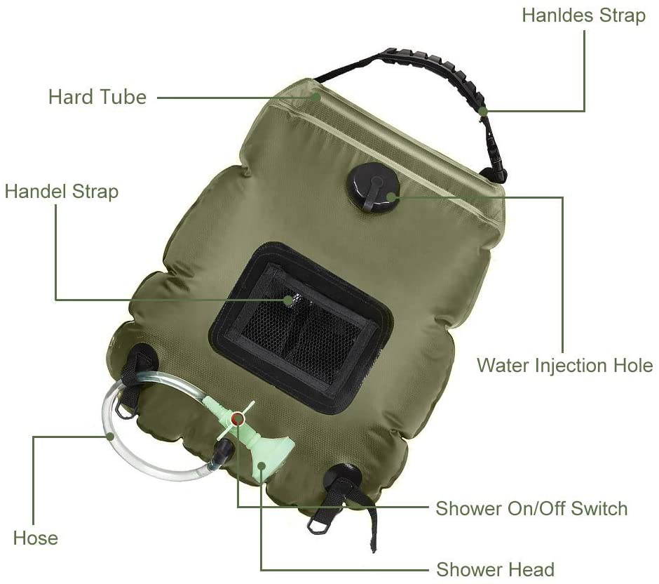 Bolsa de ducha para acampar al aire libre de 20 l