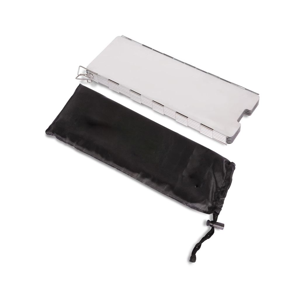 Parabrisas de aluminio para estufa de camping con bolsa de transporte