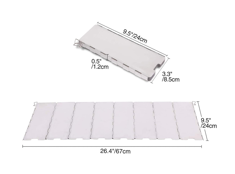 Parabrisas de aluminio para estufa de camping con bolsa de transporte