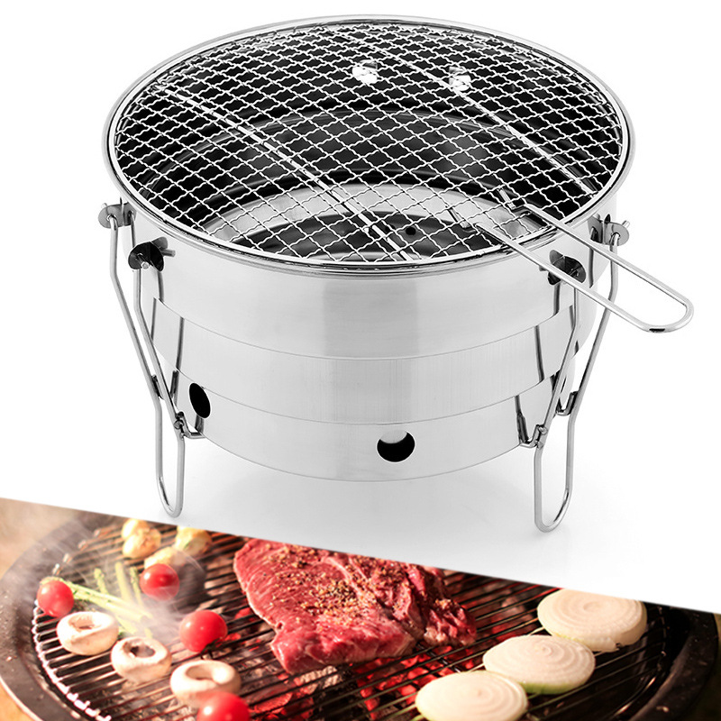 Parrilla para barbacoa portátil pequeña para acampar al aire libre