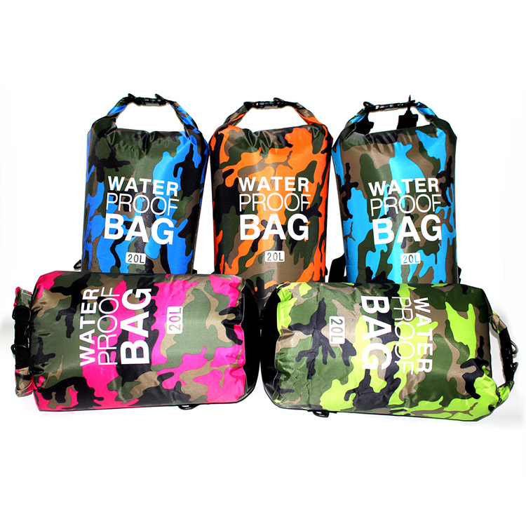 Bolsa seca impermeable de PVC con correa ajustable para exteriores