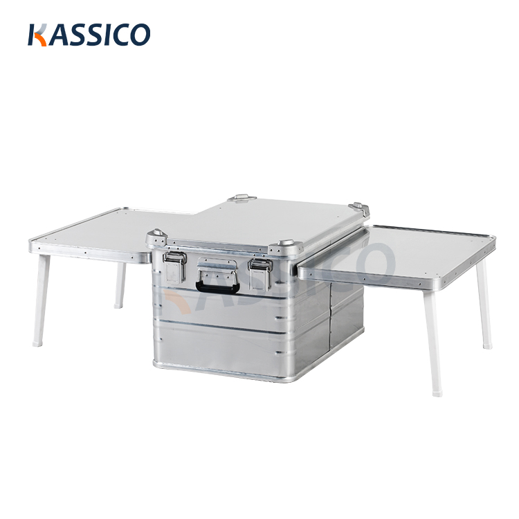 Caja de cocina para acampar de aluminio para exteriores y estación de cocina