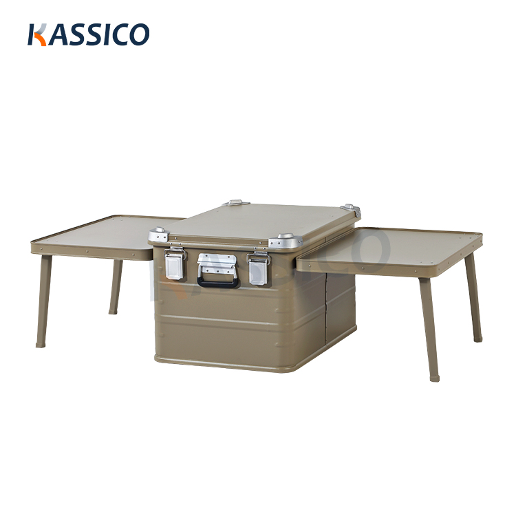 Caja de cocina para acampar de aluminio para exteriores y estación de cocina