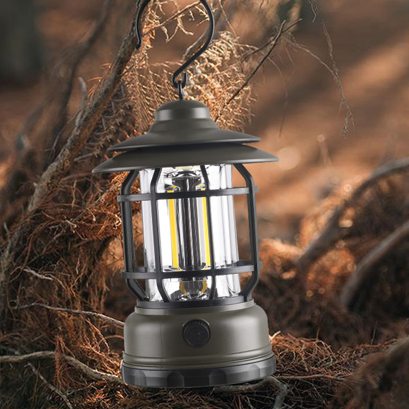 Lámpara de camping LED antigua