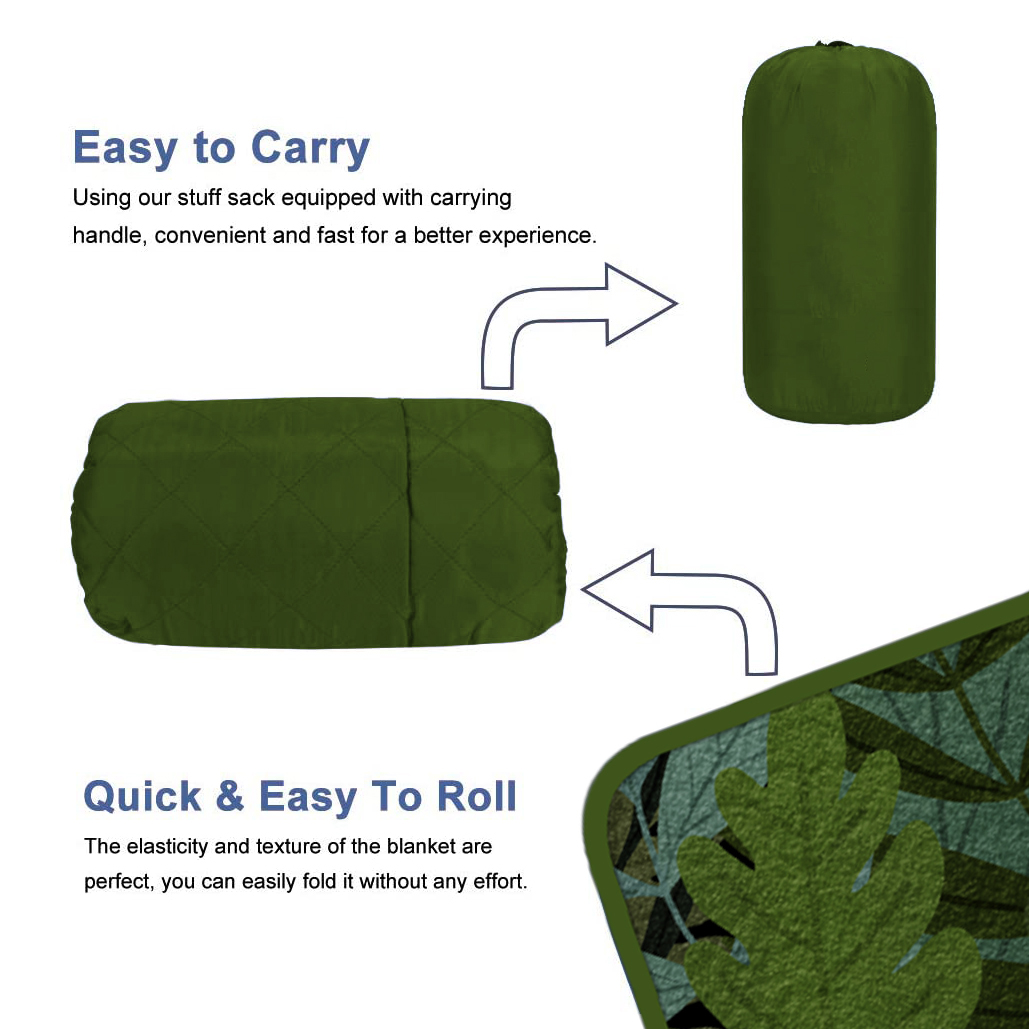 Esterilla de camping con correa de cuero engrosada, impermeable y a prueba de humedad