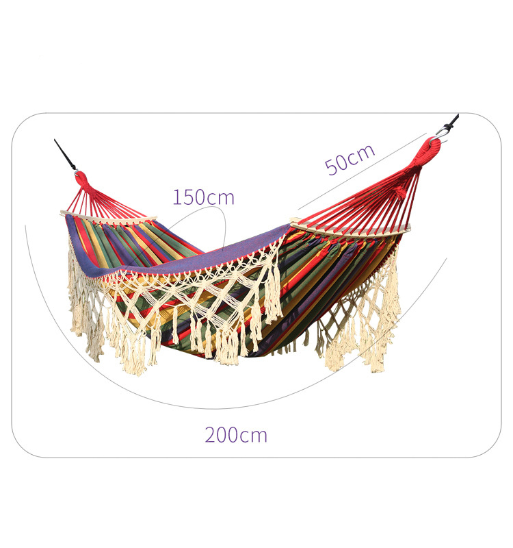 Hamacas con flecos para interior y exterior Hamacas para acampar con borlas