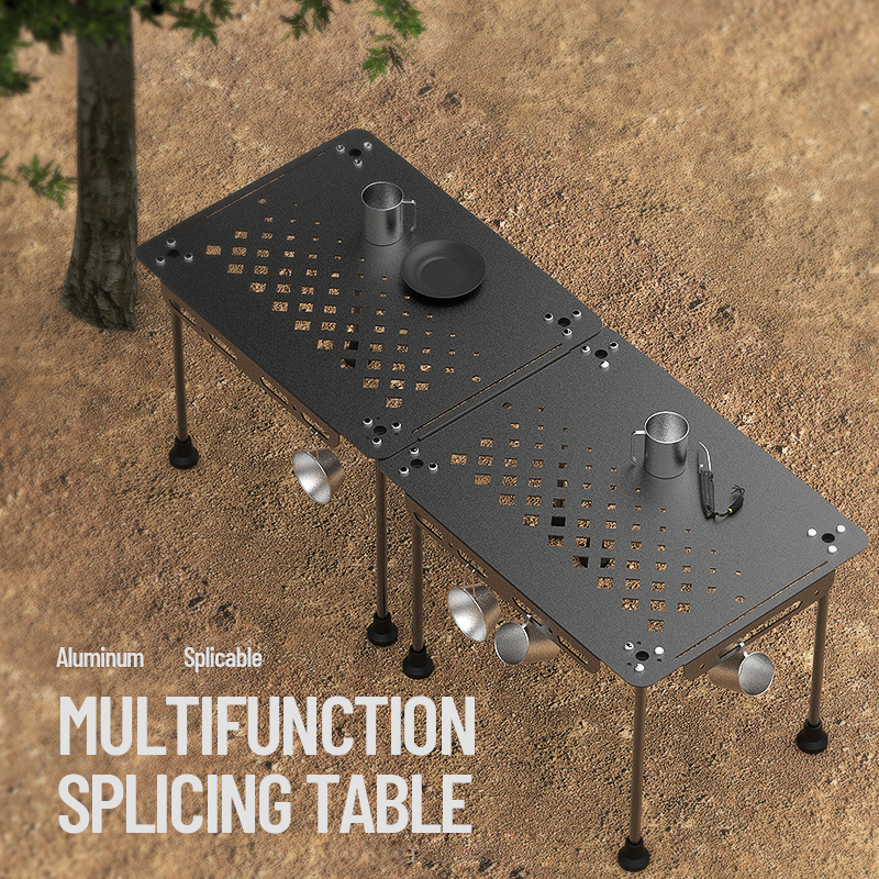 Mesa de picnic plegable para acampar al aire libre con orificio para colgar en el lateral