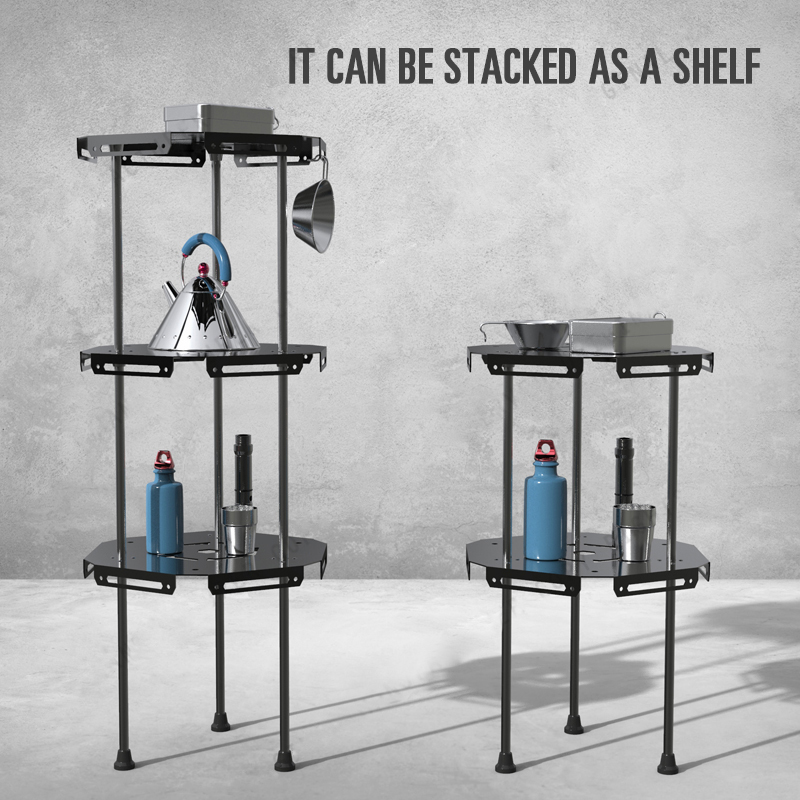 Mesa plegable de aluminio para acampar al aire libre