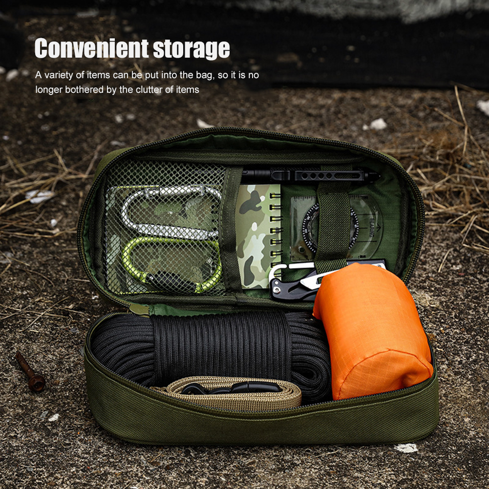 Bolsa de almacenamiento de herramientas EDC para exteriores, organizador de viaje para acampar