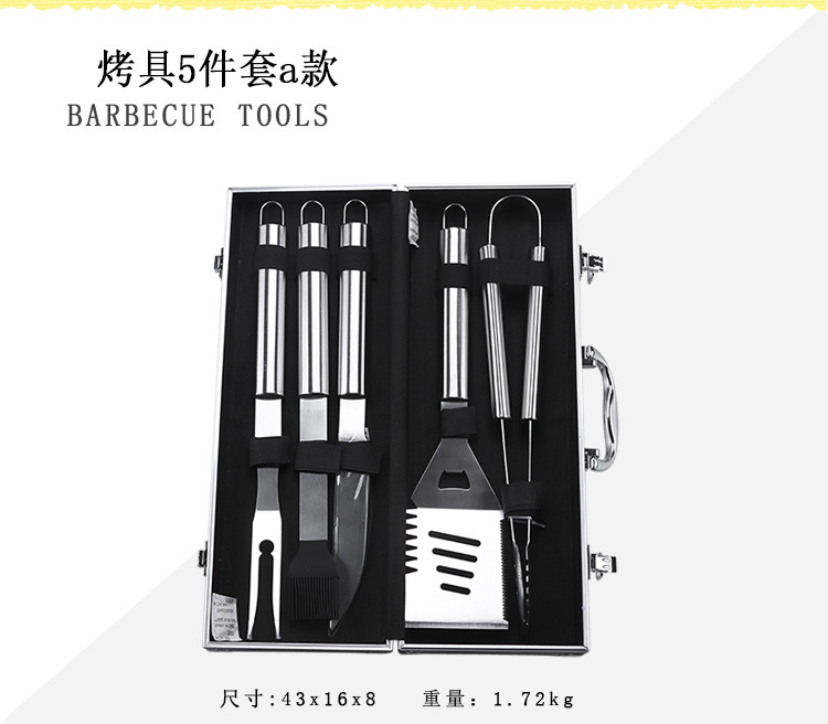 Juego de 26 herramientas para parrilla de barbacoa de acero inoxidable