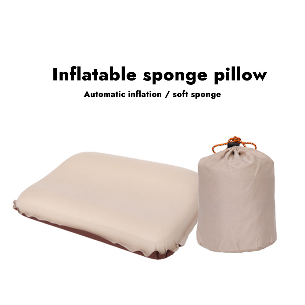 Almohada de espuma viscoelástica autoinflable y plegable para exteriores