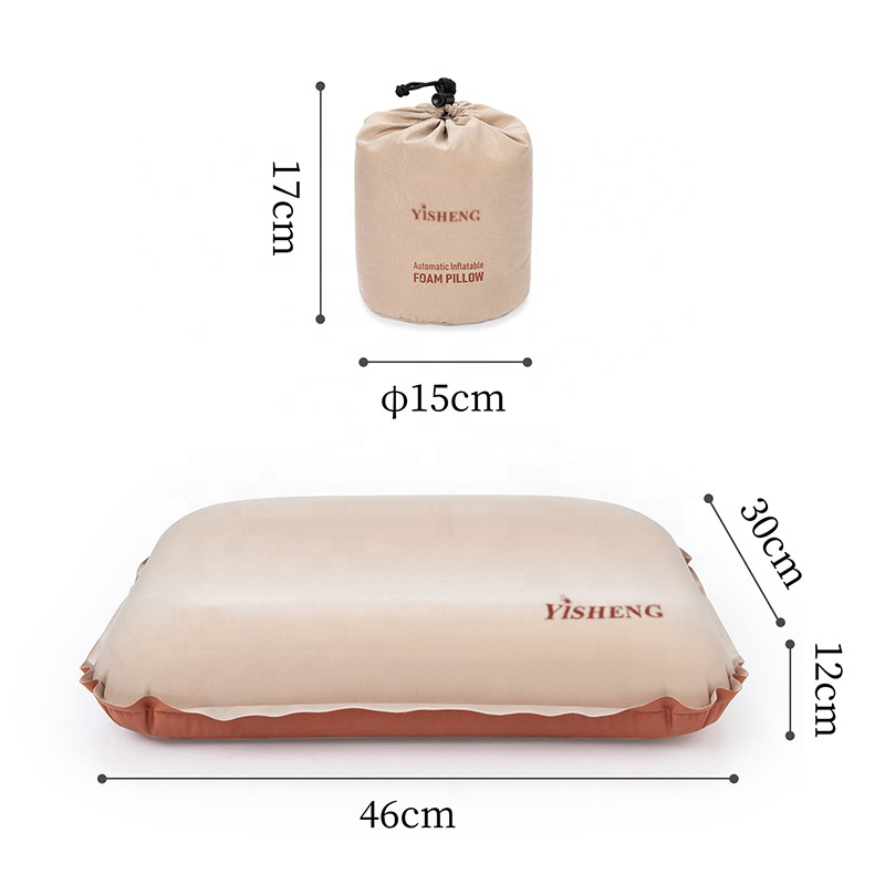 Almohada de espuma viscoelástica autoinflable y plegable para exteriores