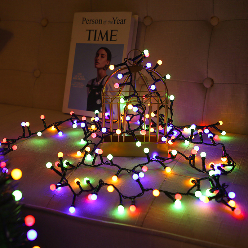 Guirnalda de luces LED navideñas de 5 m, 250 LED y 10 m, 500 bolas