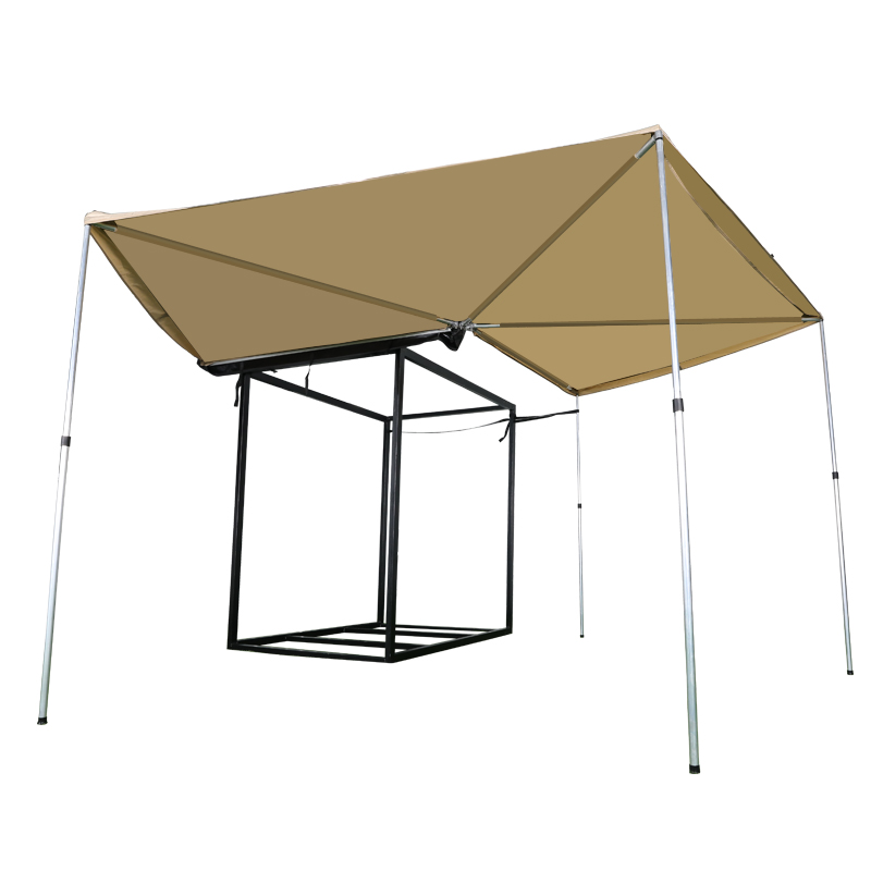Tienda de campaña para techo de automóvil y refugio solar en forma de abanico para acampar al aire libre