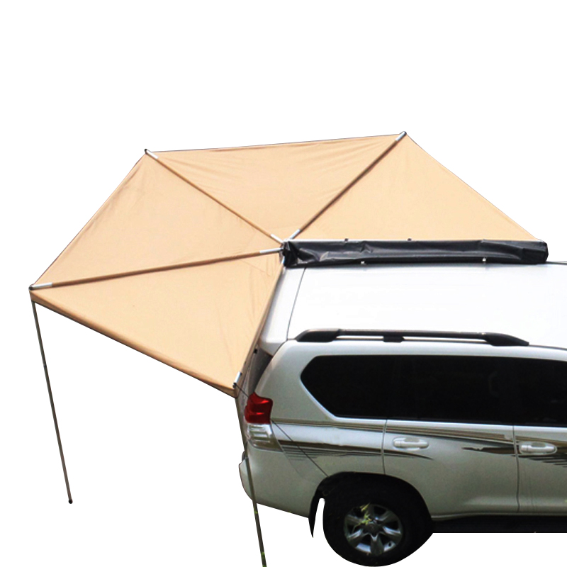 Tienda de campaña para techo de automóvil y refugio solar en forma de abanico para acampar al aire libre