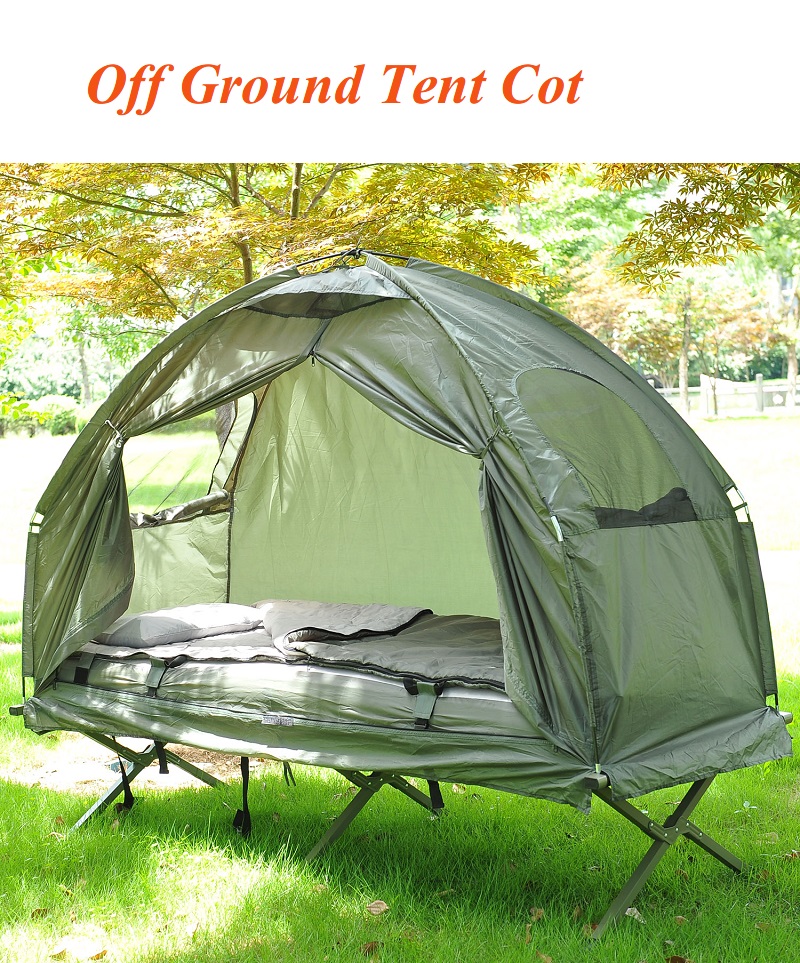 Tienda de campaña plegable para acampar al aire libre, sobre el suelo