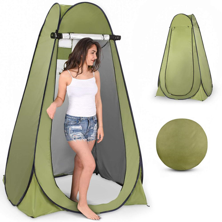 Tienda de campaña con ducha emergente: inodoro de apertura rápida para exteriores