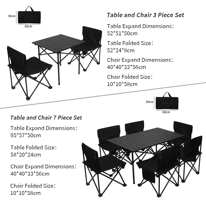 Juego de mesa y sillas de picnic para barbacoa plegables para exteriores
