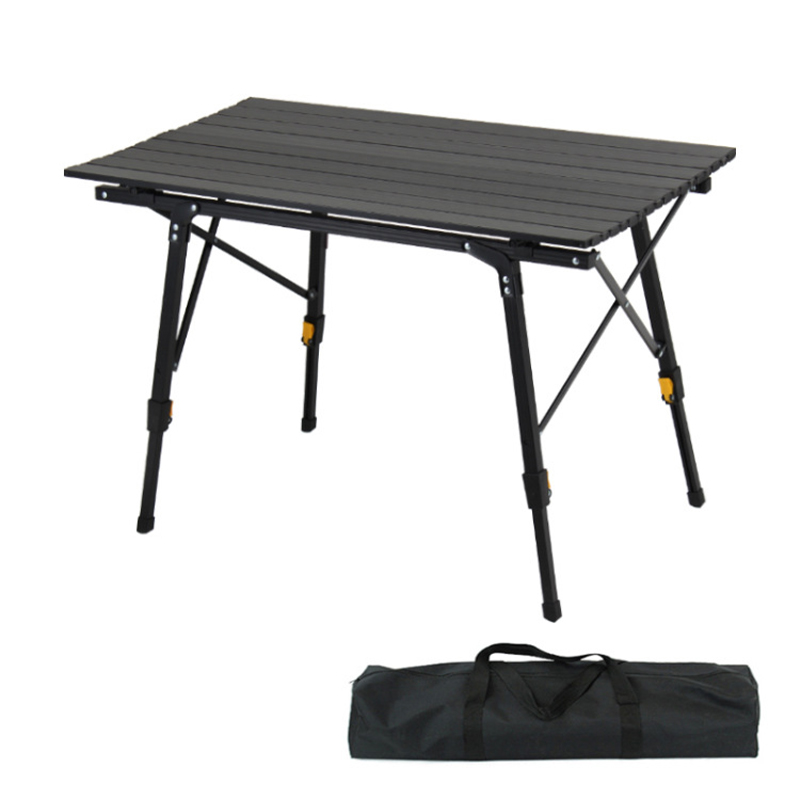 Mesa de picnic plegable de aluminio con patas ajustables y color de metal de madera
