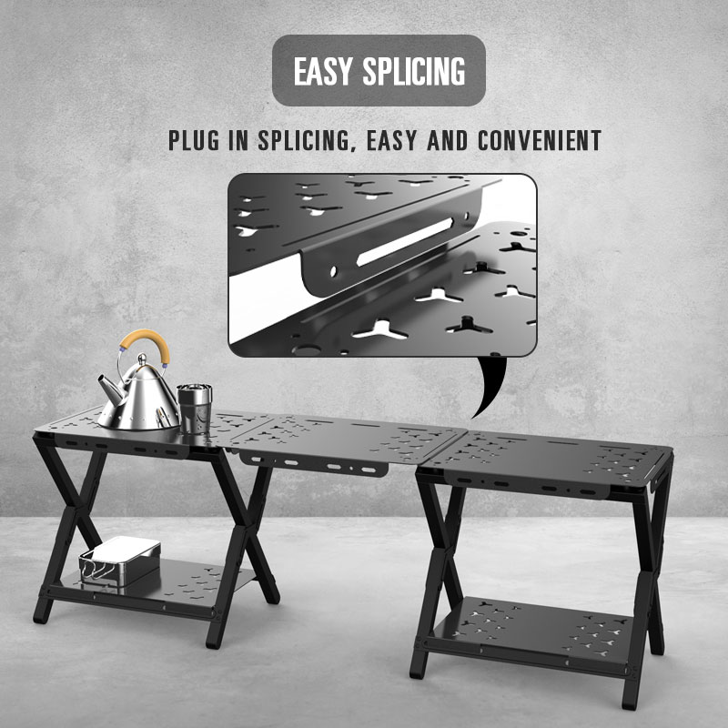 Mesa plegable de aluminio para picnic al aire libre MaZa con tableros dobles