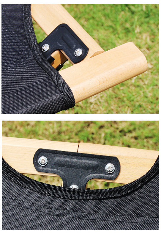 Cama de camping plegable con estructura de madera de haya