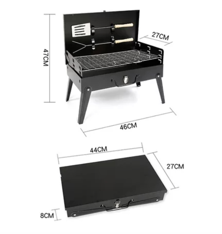 Parrilla para barbacoa plegable portátil para exteriores