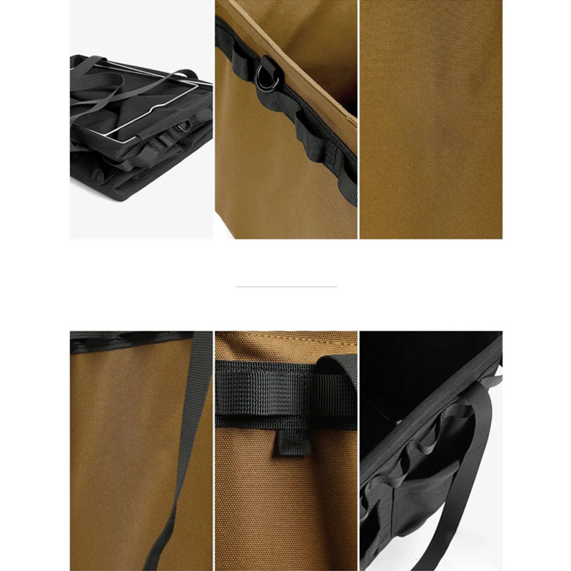Bolsa organizadora de herramientas para acampar al aire libre de color negro