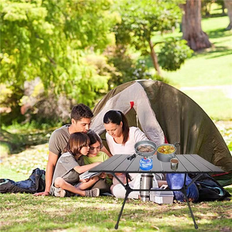 Mesas plegables para acampar de aluminio al aire libre con logotipo personalizado