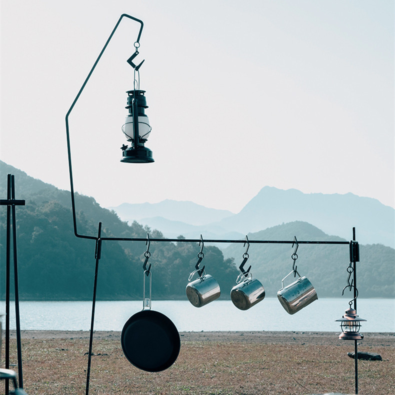 Soporte de luz de camping plegable de aluminio para exteriores