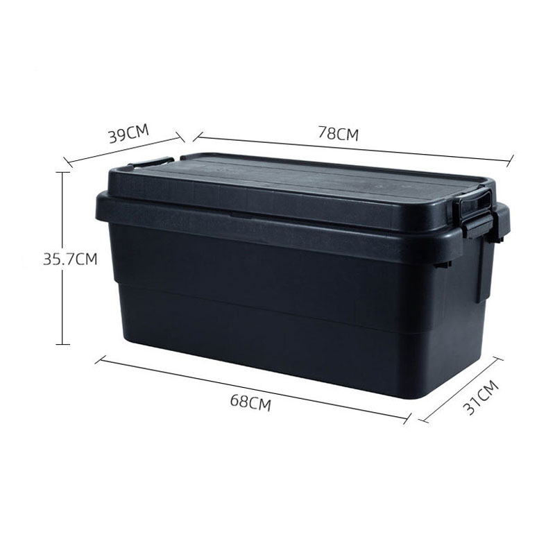 Caja de almacenamiento de plástico de gran volumen para camping y maletero de coche