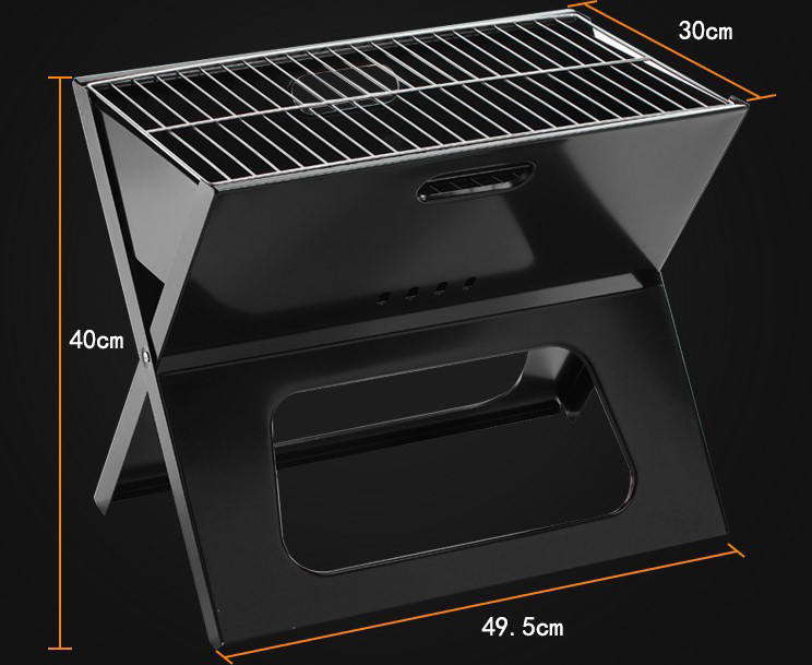 Parrilla de carbón plegable de acero inoxidable estilo portátil