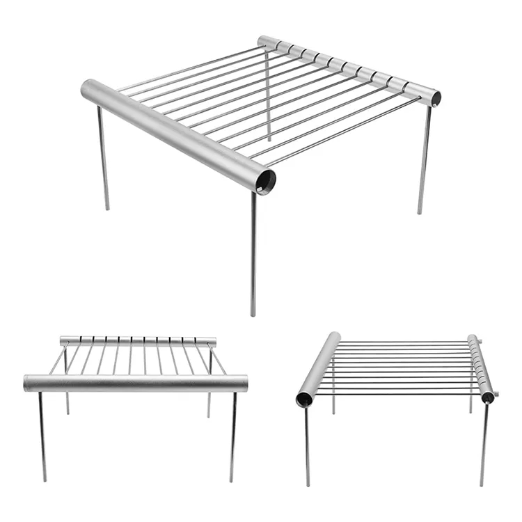 Parrilla de barbacoa plegable sencilla de acero inoxidable para exteriores