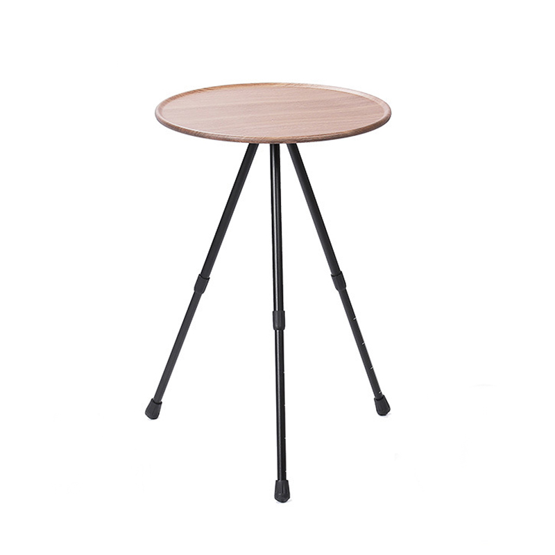 Mesa de picnic plegable de aluminio para exteriores, pequeña y redonda, con altura ajustable