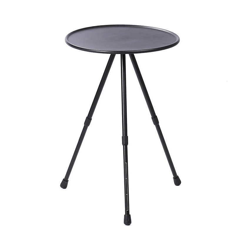 Mesa de picnic plegable de aluminio para exteriores, pequeña y redonda, con altura ajustable