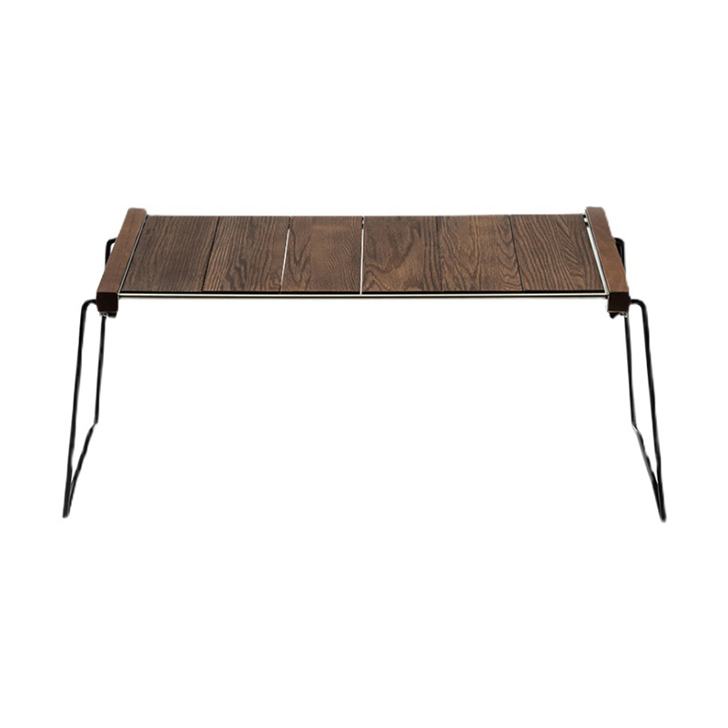 Mesa plegable de madera de nogal para picnic al aire libre, estilo cebra, para barbacoa, patio, playa y jardín