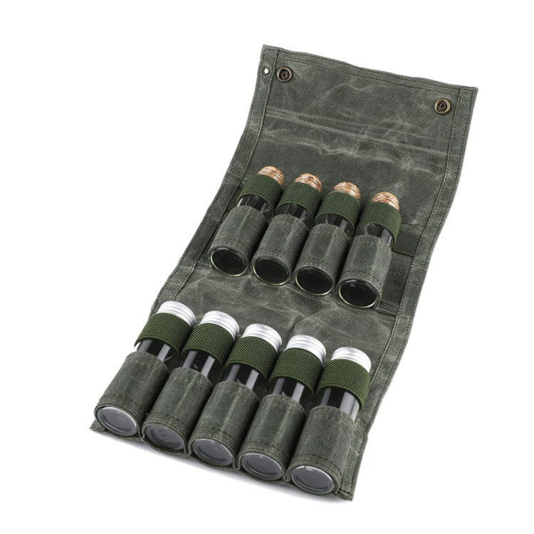 Bolsa de lona para almacenar condimentos para acampar