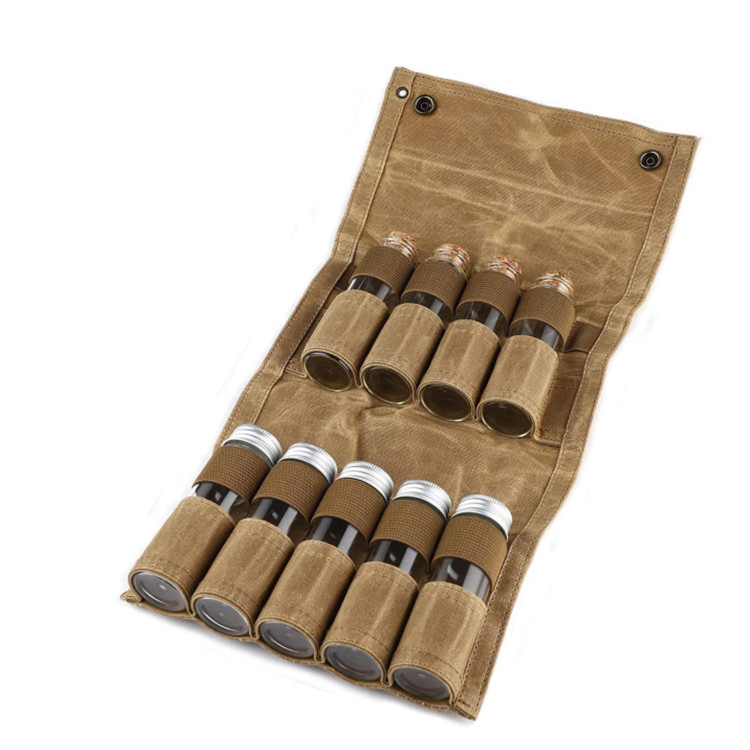 Bolsa de lona para almacenar condimentos para acampar