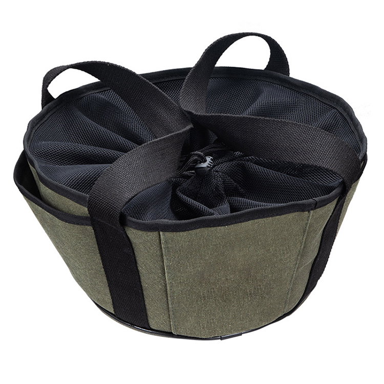 Funda de lona para horno holandés con bolsillos laterales