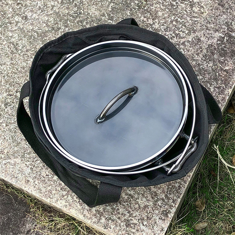 Funda de lona para horno holandés con bolsillos laterales