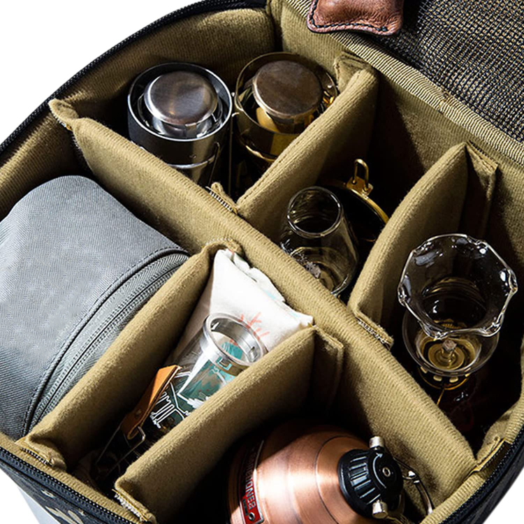 Bolsa de almacenamiento de cocina para acampar al aire libre con divisores