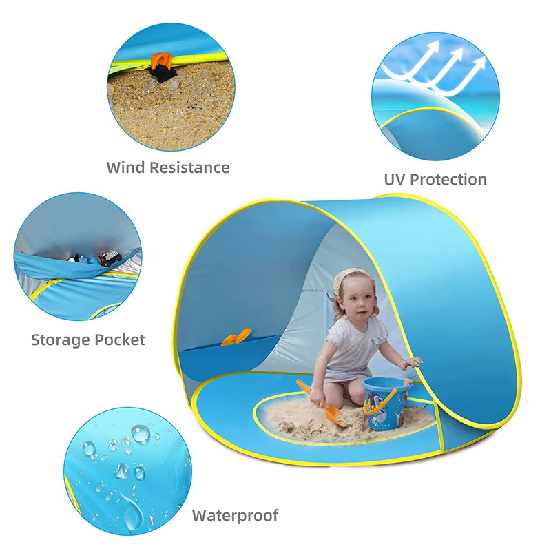 Tienda de campaña para playa para bebés: toldo emergente resistente a los rayos UV50