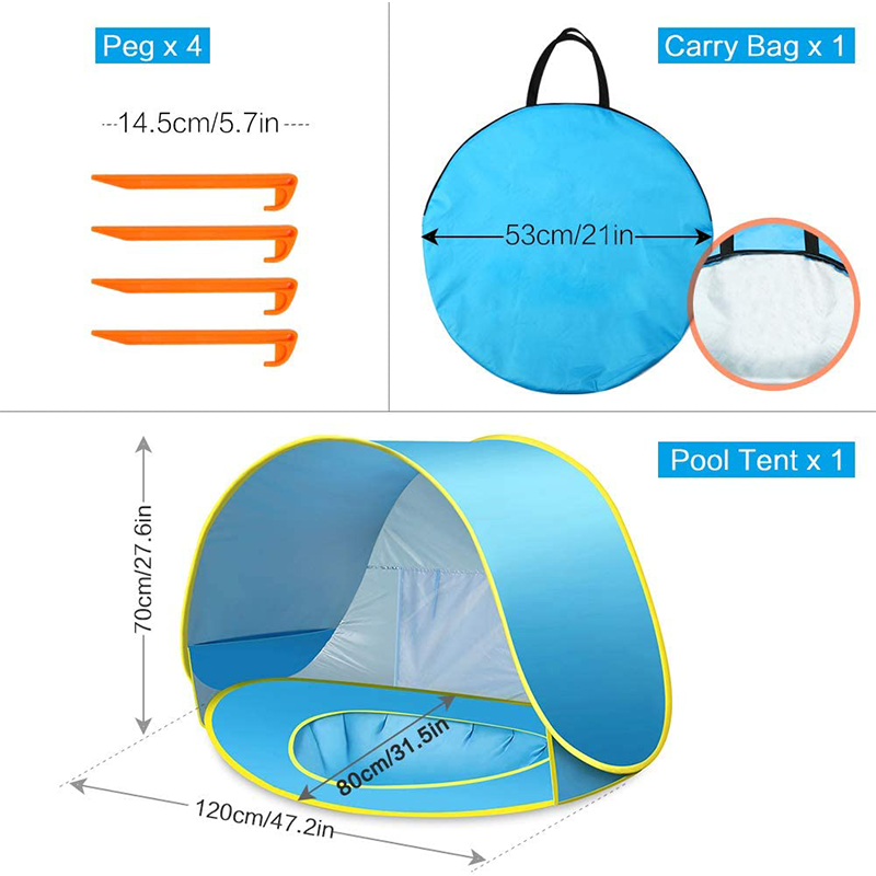 Tienda de campaña para playa para bebés: toldo emergente resistente a los rayos UV50