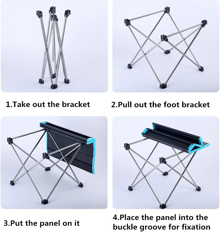 Mesa plegable de aluminio para cocinar, hacer senderismo, viajar y hacer picnic